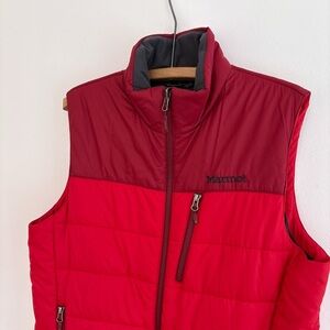 MARMOT VEST sleeveless puffer Medium red outdoors winter